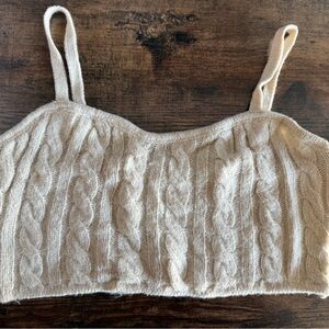 House of Harlow 1960 Cream Cable Knit Tank